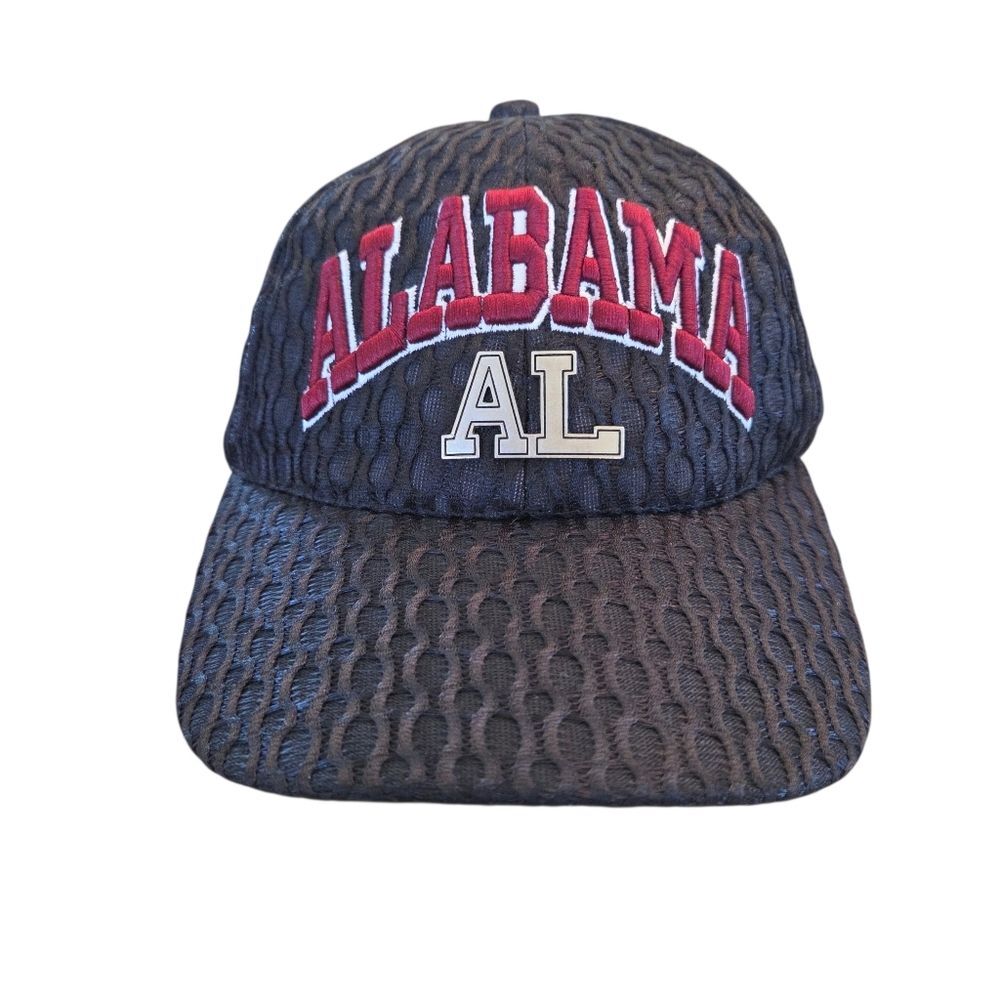 Alabama Cap Trucker Hat Structured Mesh Embroidered Black 100% Cotton UNISEX